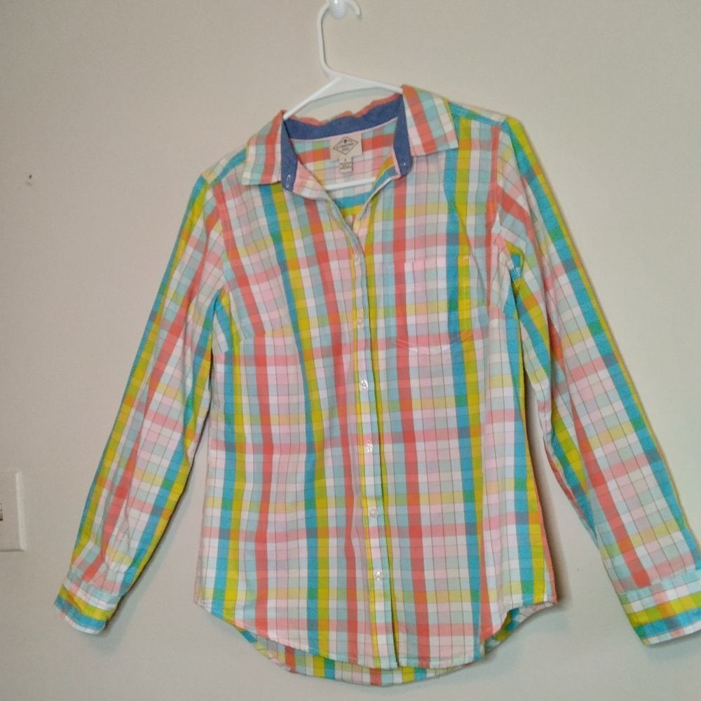Women's st John's Bay multicolored pastel plaid - Picture 2 of 6